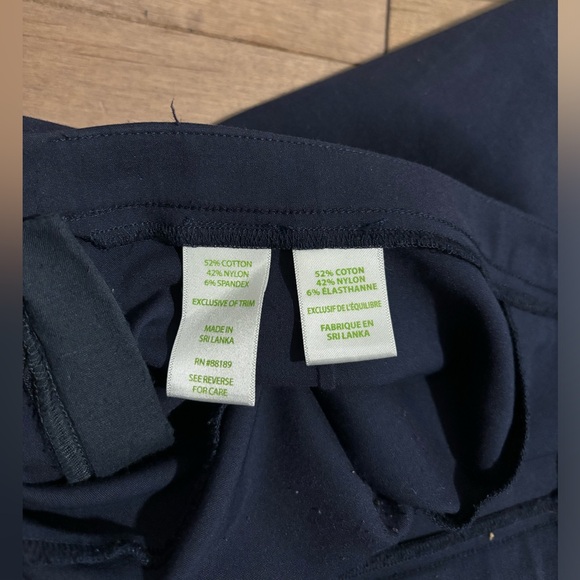 Like New Lilly Pullitzer Navy Straight Leg Pants - Picture 3 of 5